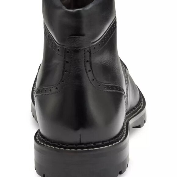 Johnston & Murphy Garrison Black Leather Brogue Cap Toe Boot. Sz: 10
